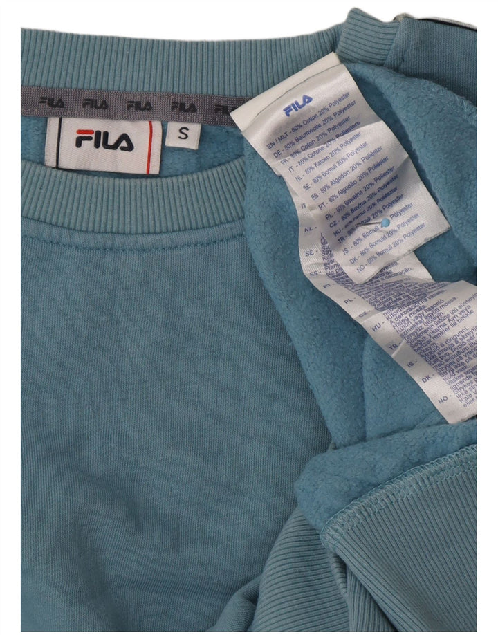 Hanorac cu grafic pentru bărbați FILA Pulover mic, albastru, bumbac color bloc