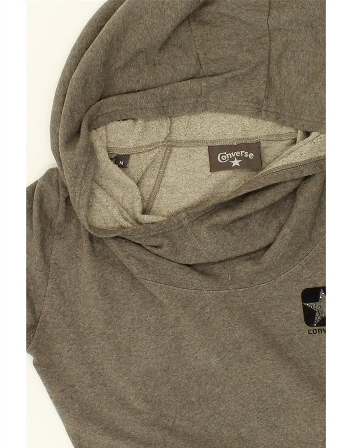 CONVERSE Womens Crop Hoodie Jumper UK 12 Medium Grey Cotton Vintage Converse and Second-Hand Converse from Messina Hembry 