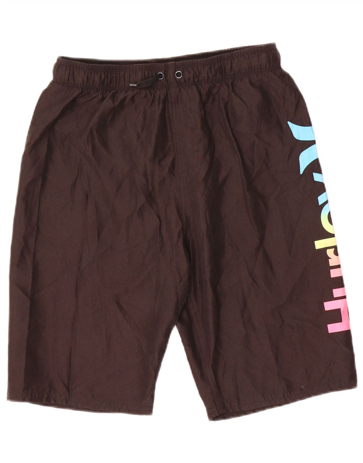 Pantaloni scurți de înot grafic pentru băieți Hurley 13-14 ani XL maro poliester