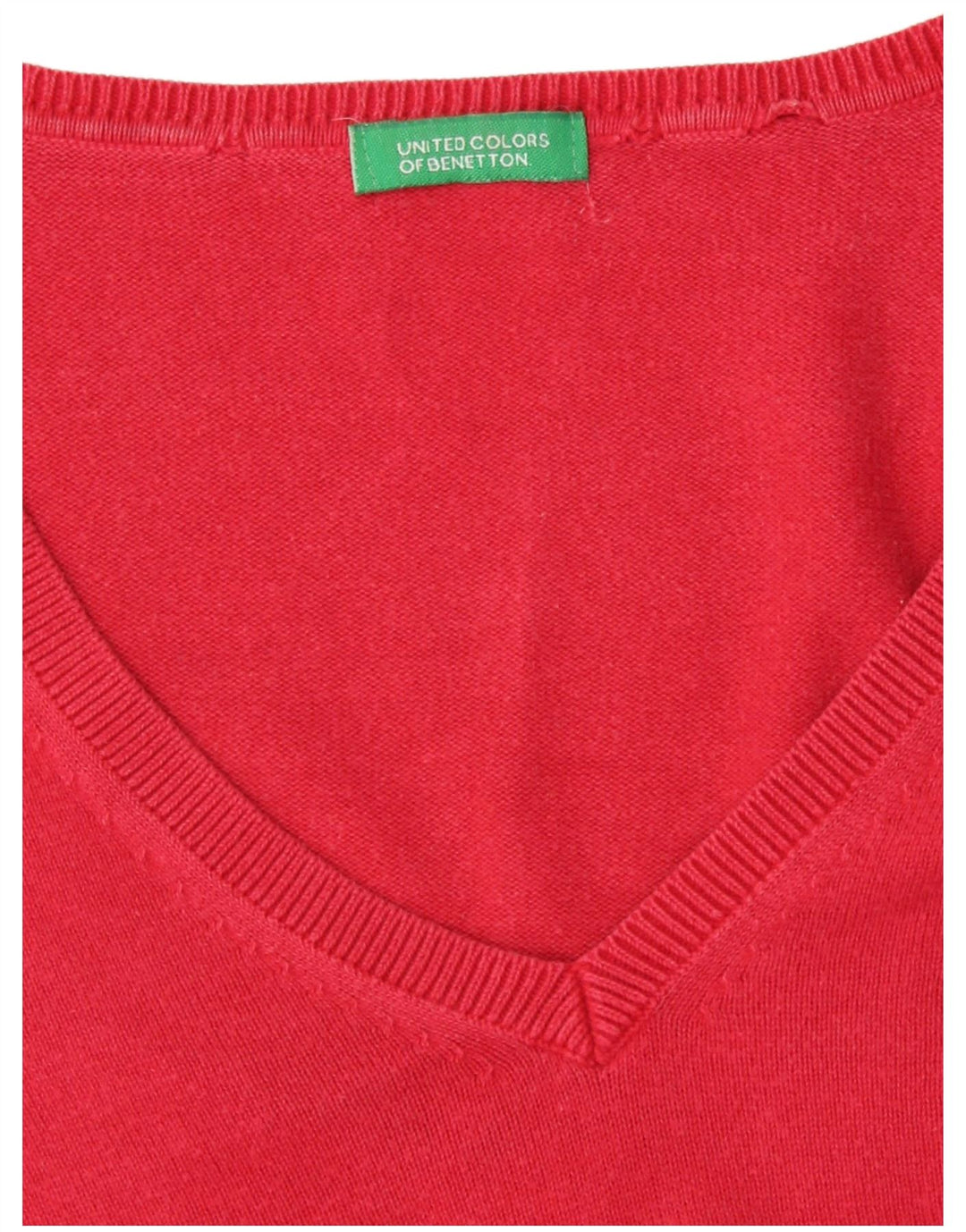 Pulover pentru femei Benetton cu decolteu în V UK 12 Medium Red