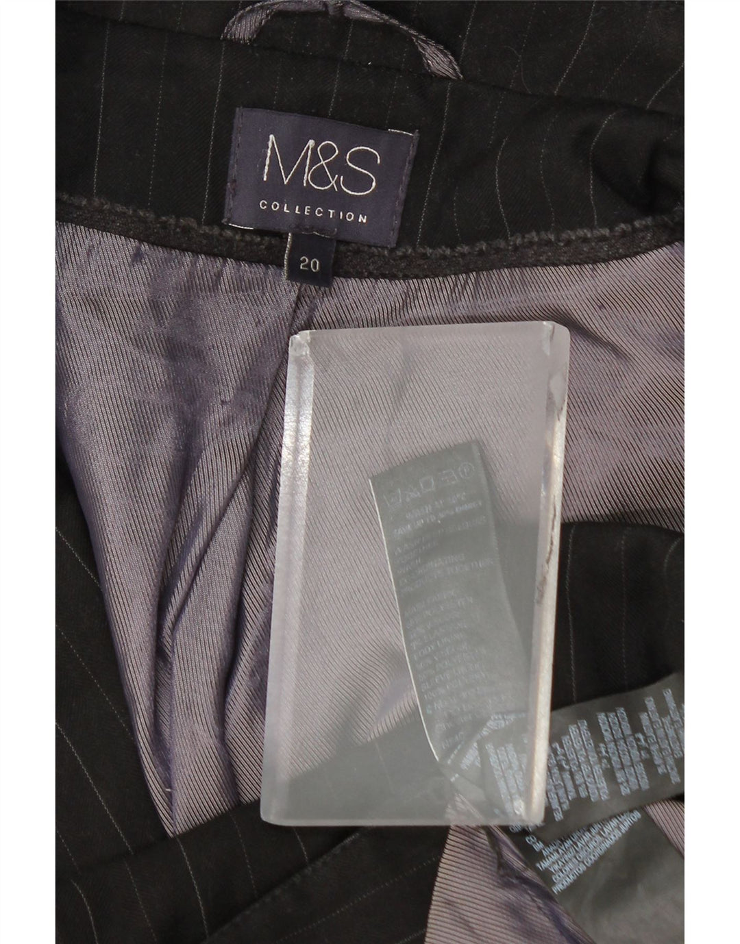 Jachetă pentru femei Marks & Spencer cu 1 buton, UK 20 2XL, gri cu dungi