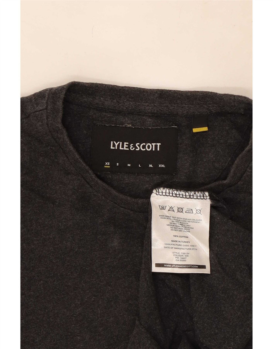 Lyle & Scott Top pentru bărbați cu mânecă lungă XS bumbac gri