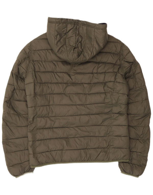 U.S. Polo Assn. Mens Hooded Reversible Padded Jacket UK 38 Medium Khaki