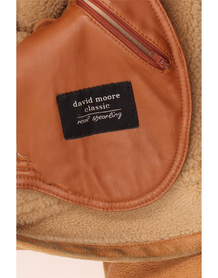 Jachetă din shearling pentru bărbați David Moore EU 50, maro mare, din shearling