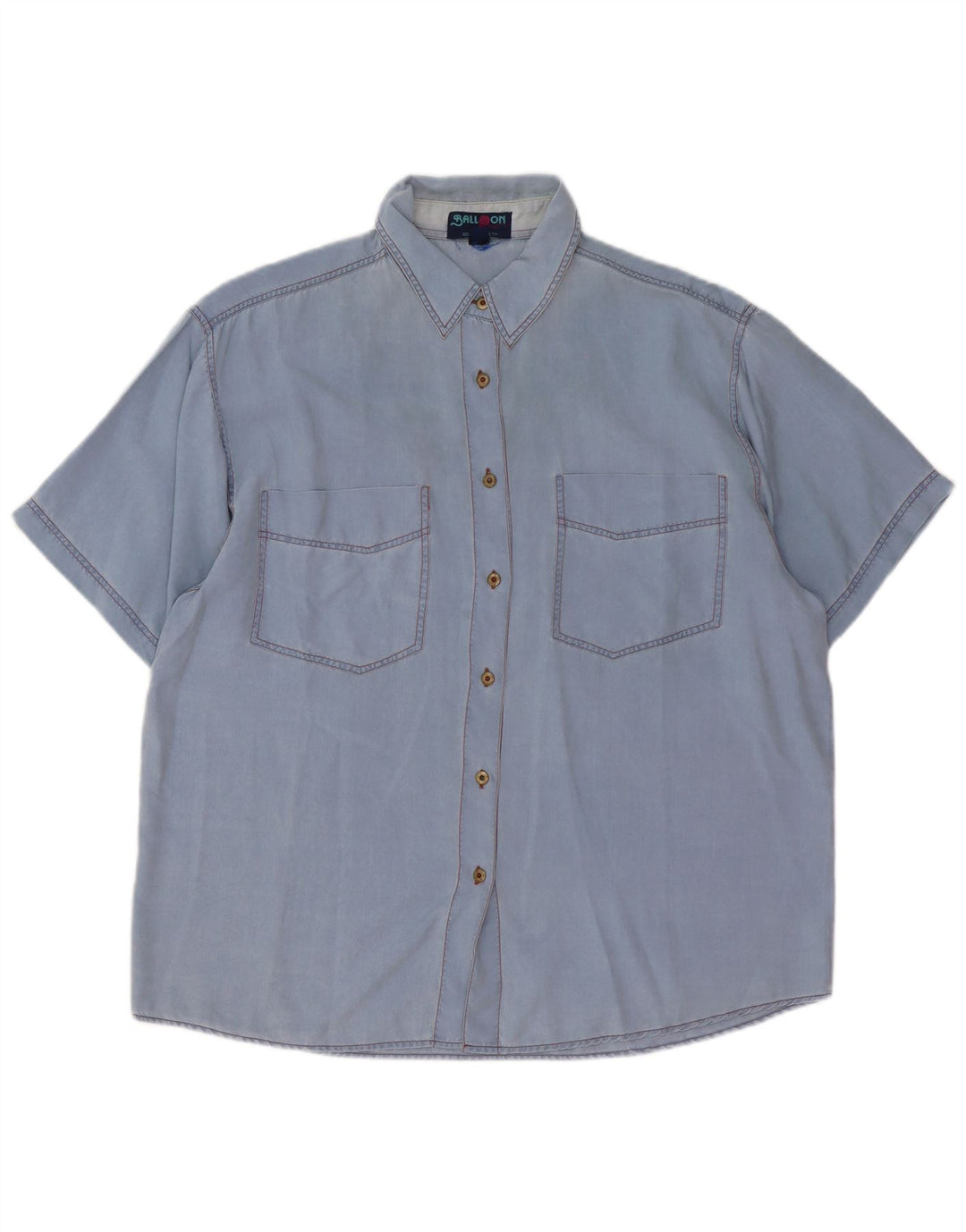 Ball On Cămașă supradimensionată cu mânecă scurtă pentru femei IT 38 XS Blue Silk