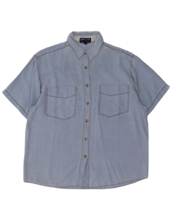 Ball On Cămașă supradimensionată cu mânecă scurtă pentru femei IT 38 XS Blue Silk
