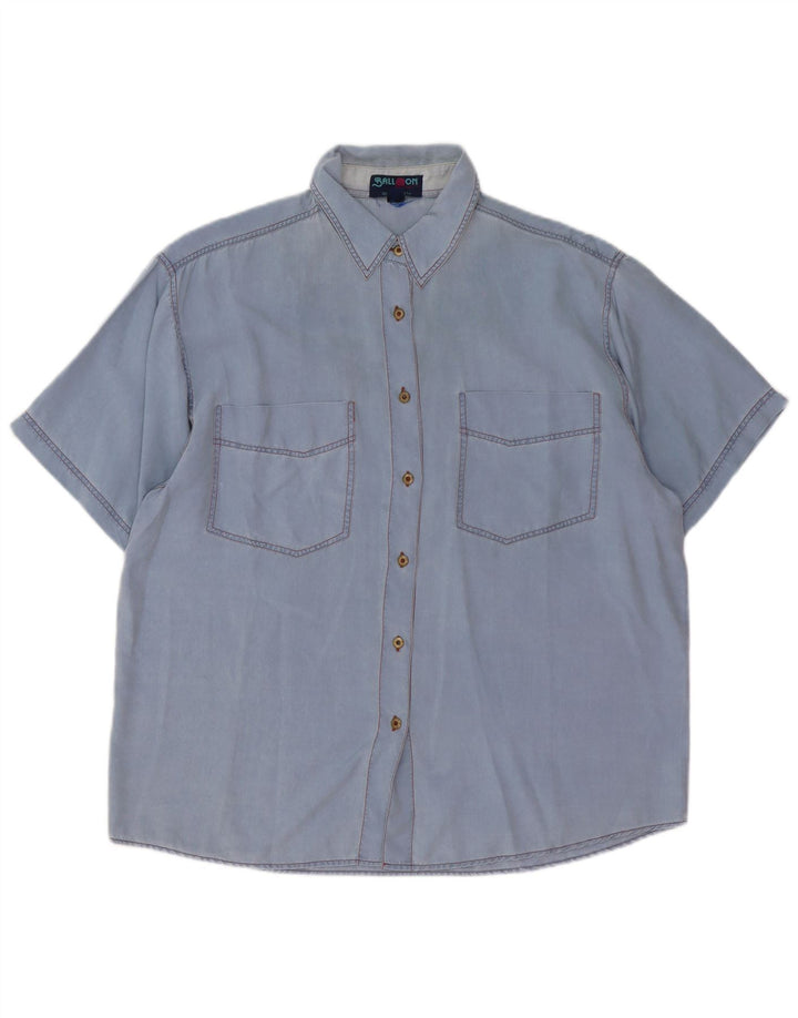 Ball On Cămașă supradimensionată cu mânecă scurtă pentru femei IT 38 XS Blue Silk