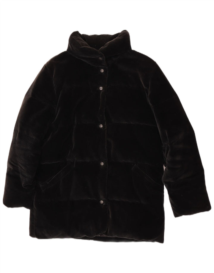 Jachetă căptușită din catifea supradimensionată pentru femei Moncler Mărimea 0 XS bumbac negru