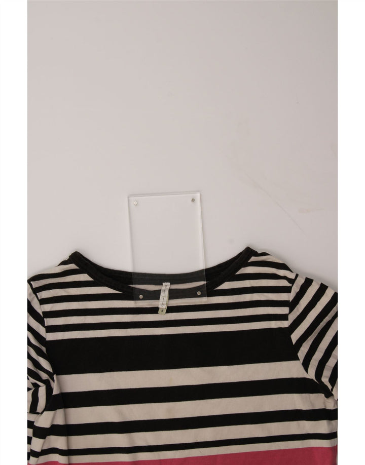 WHITE STAG Womens Top 3/4 Sleeve UK 14 Medium Black Striped Cotton Vintage White Stag and Second-Hand White Stag from Messina Hembry 