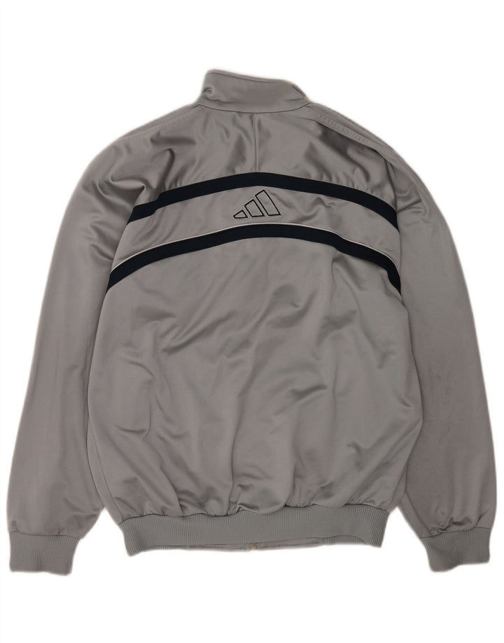 Jachetă de top pentru trening grafic Adidas pentru bărbați, mare, gri, poliester color bloc