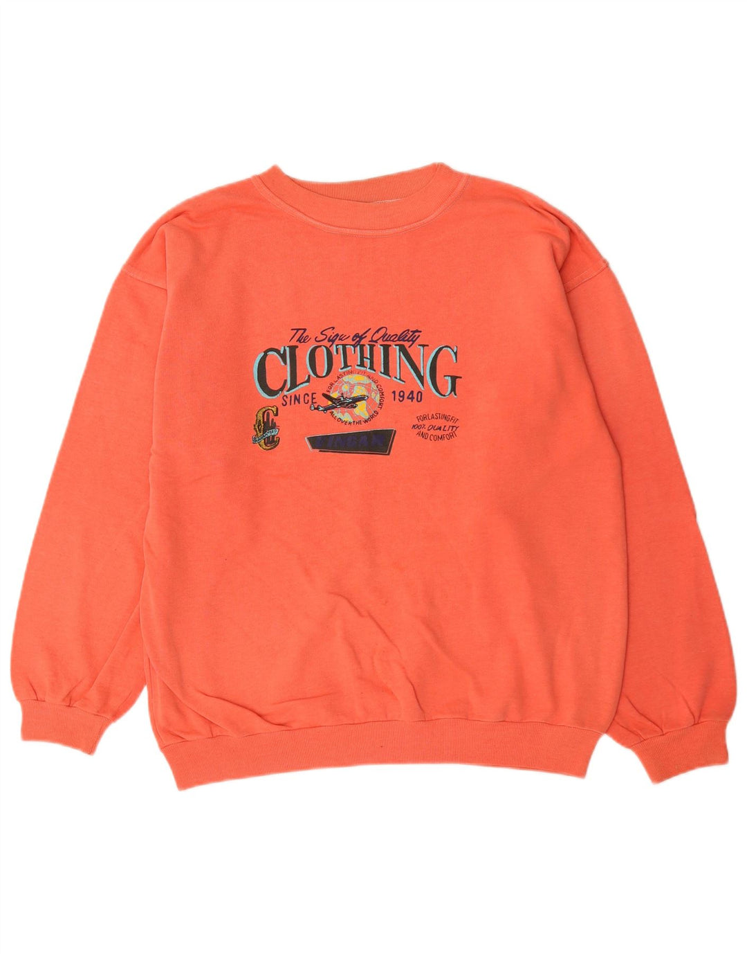 Vingar Hanorac Grafic Jumper Mare Bumbac Portocaliu
