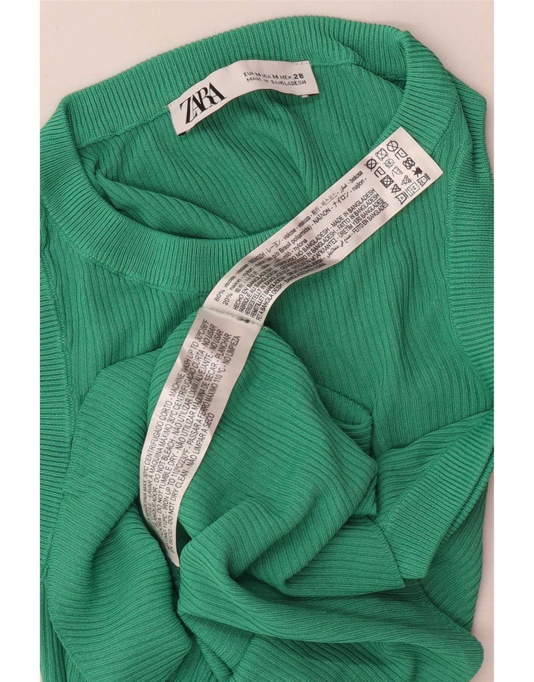 Vest Vest Top Femei Zara UK 12 Medium Green Viscose