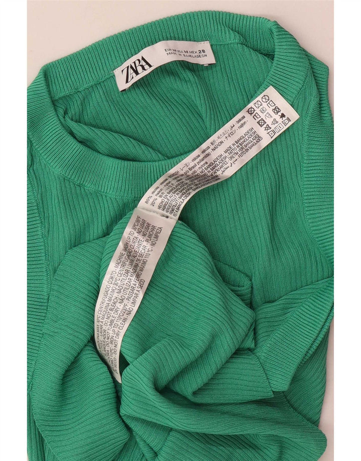 Vest Vest Top Femei Zara UK 12 Medium Green Viscose