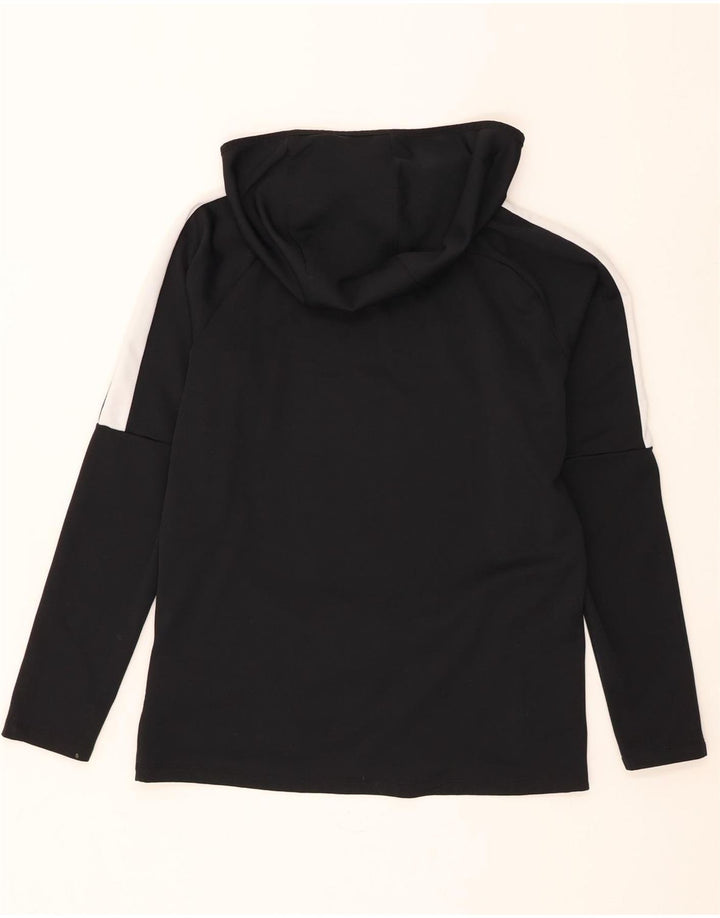 Top cu glugă pentru bărbați Nike Dri Fit cu mânecă lungă, mediu negru, poliester color bloc