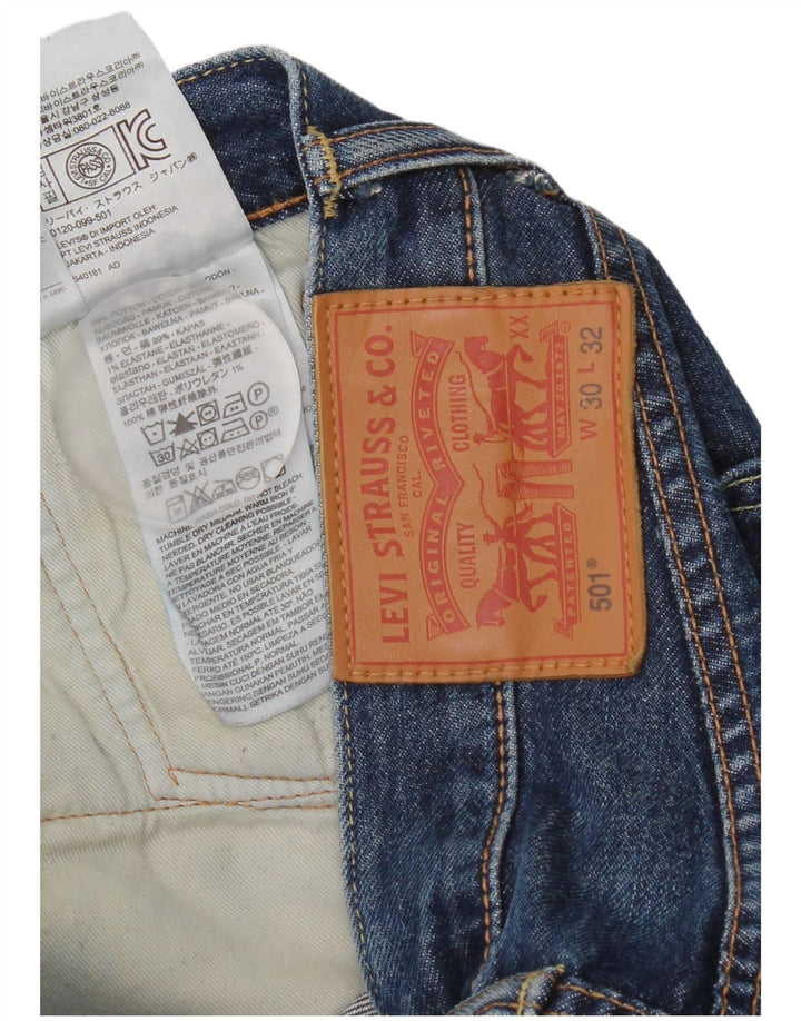 Blugi drepti pentru bărbați Levi's 501 W30 L28 Bumbac bleumarin