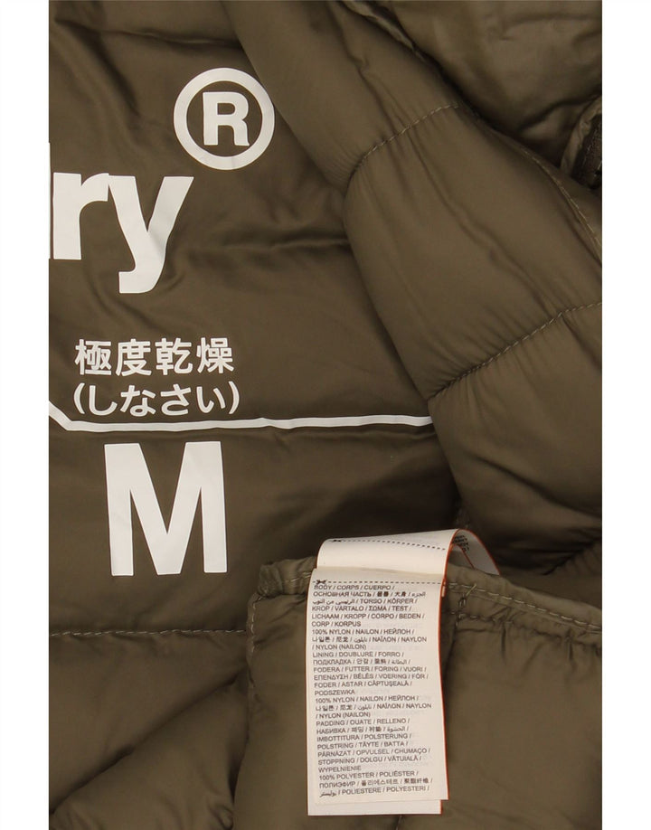 Palton căptușit cu glugă Superdry pentru femei UK 14 Medium Khaki Nylon