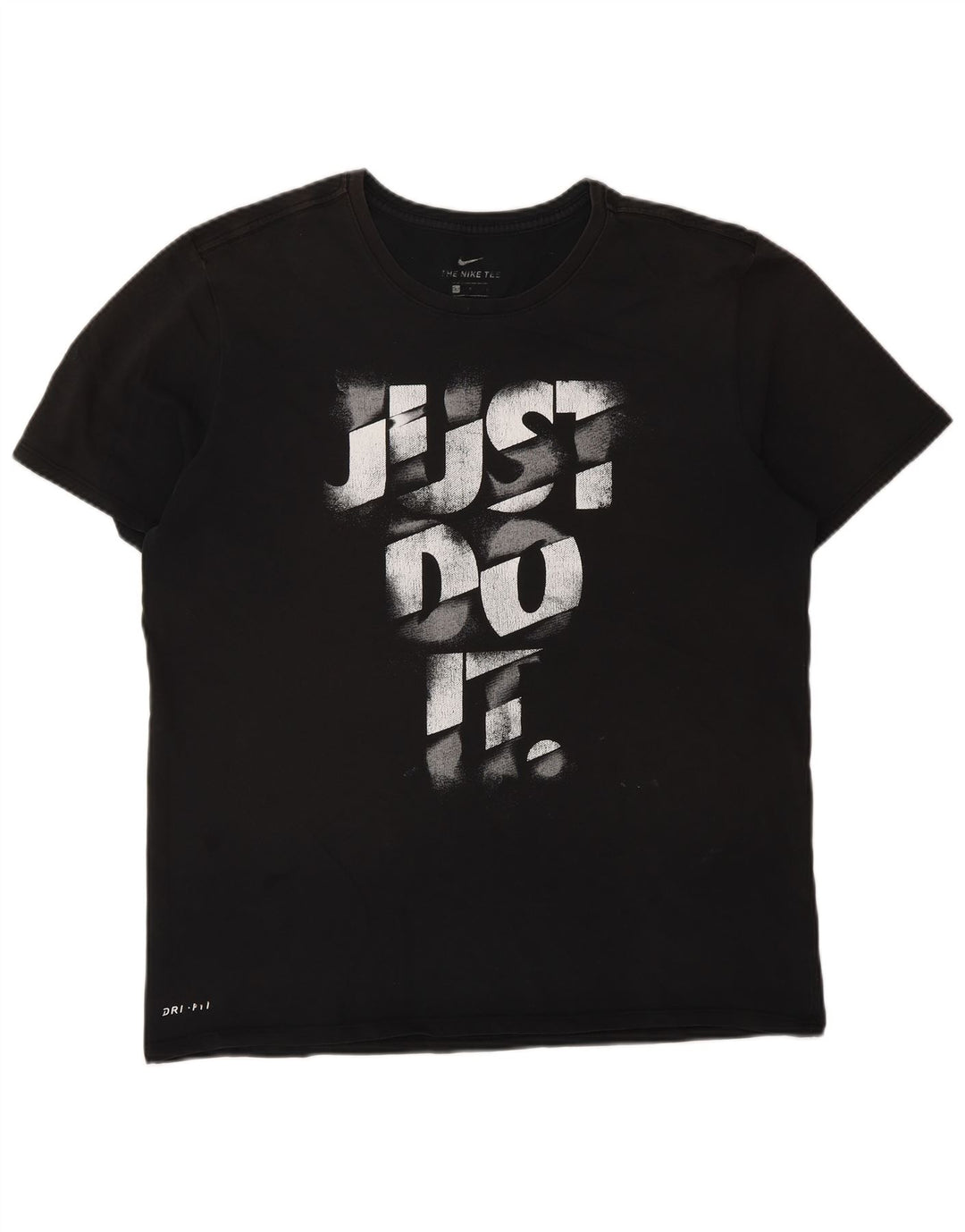 Tricou grafic NIKE Dri Fit pentru bărbați Top mare din bumbac negru
