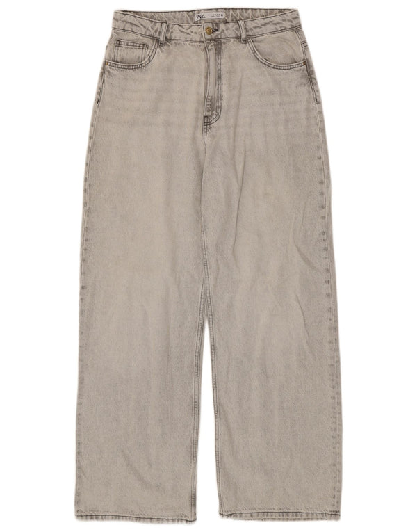 Blugi pentru femei Zara cu picioare largi EU 42 Large W32 L32 Bumbac gri