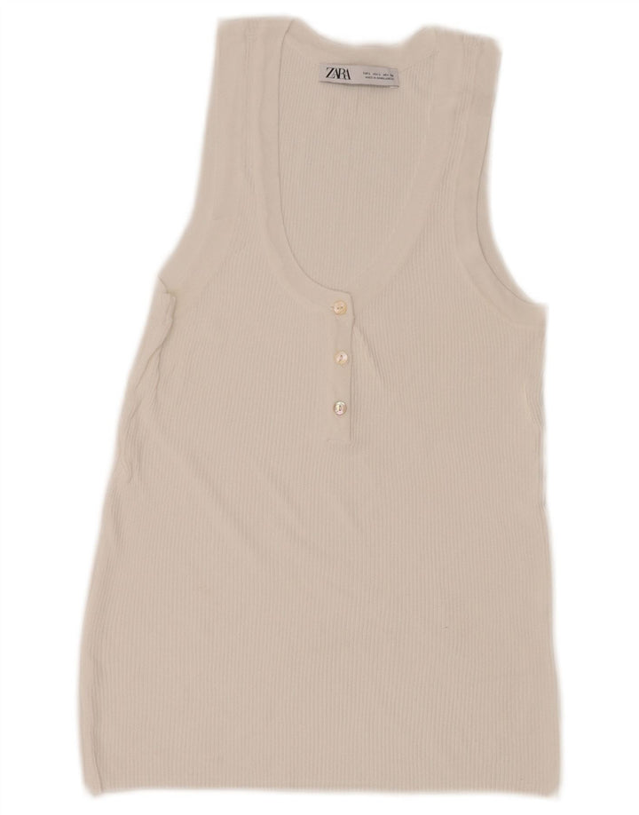 Bluză fără mâneci pentru femei Zara UK 14 Large White