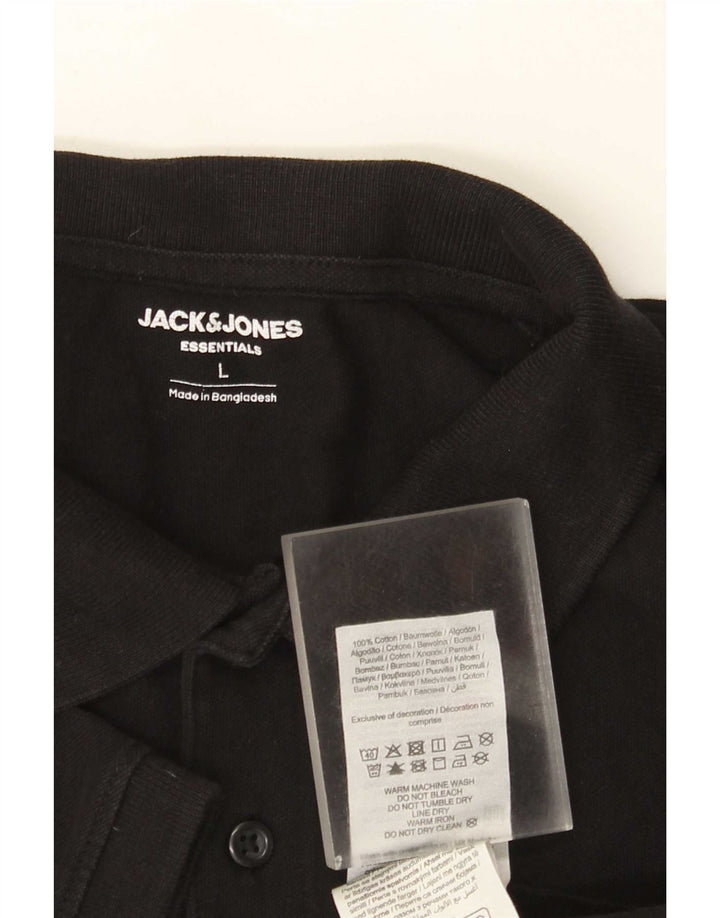 Tricou polo Jack & Jones pentru bărbați, mare, negru, bumbac