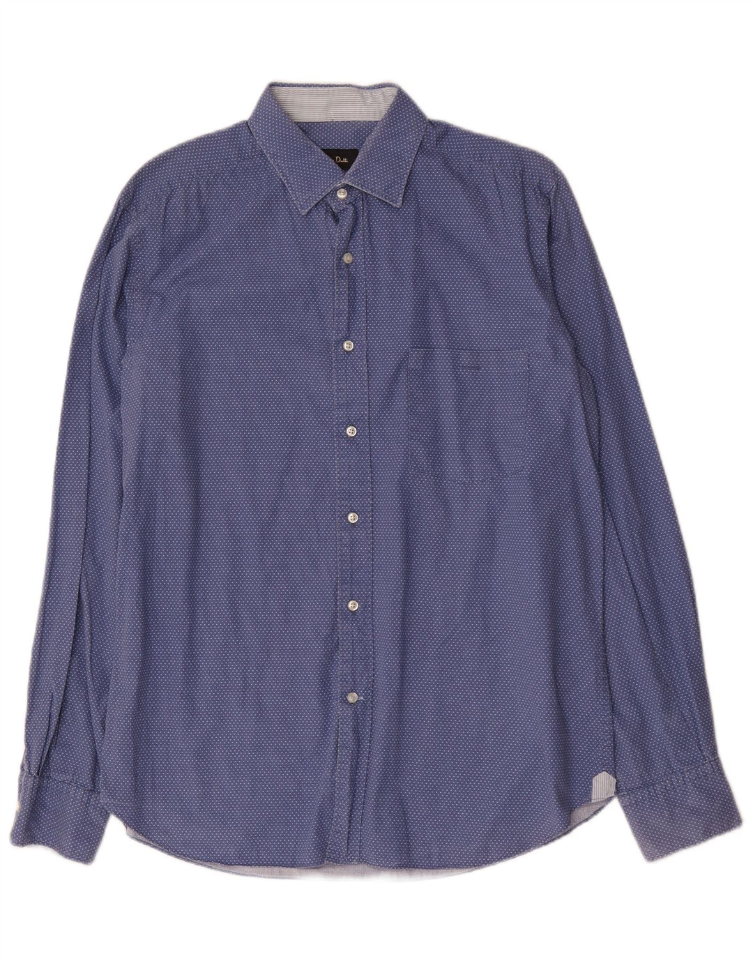 Cămașă Massimo Dutti pentru bărbați, slim fit, mare, albastru, bumbac cu buline