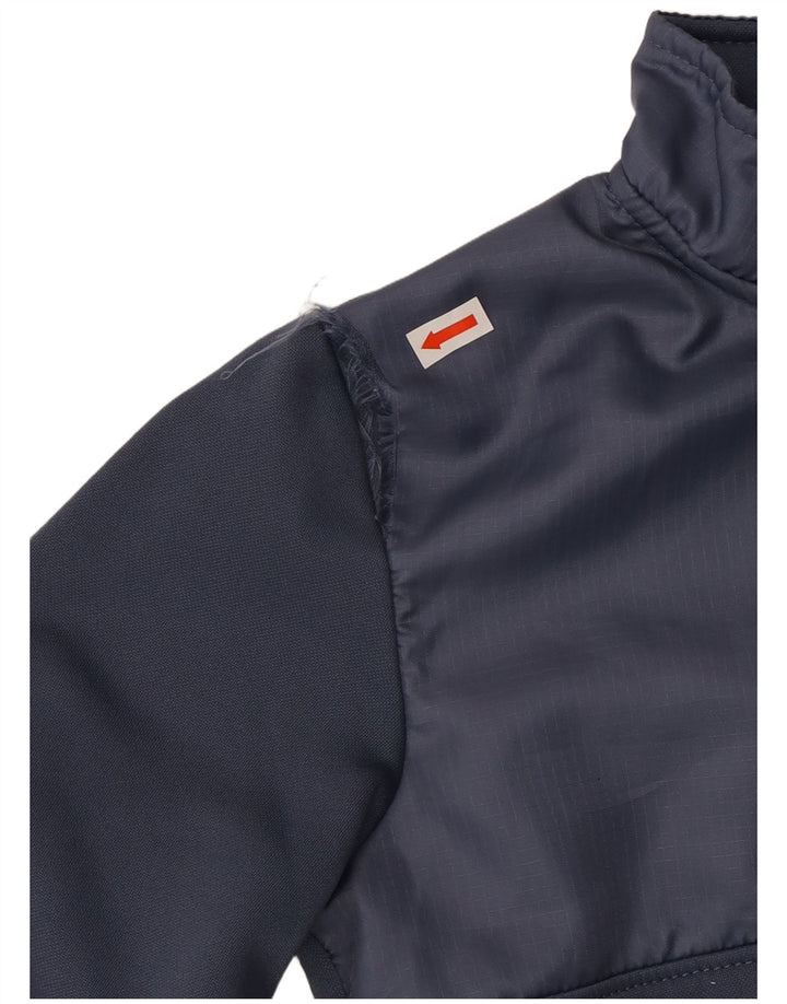 UNDER ARMOUR Boys Zip Neck Sweatshirt Jumper 6-7 Years Navy Blue Polyester