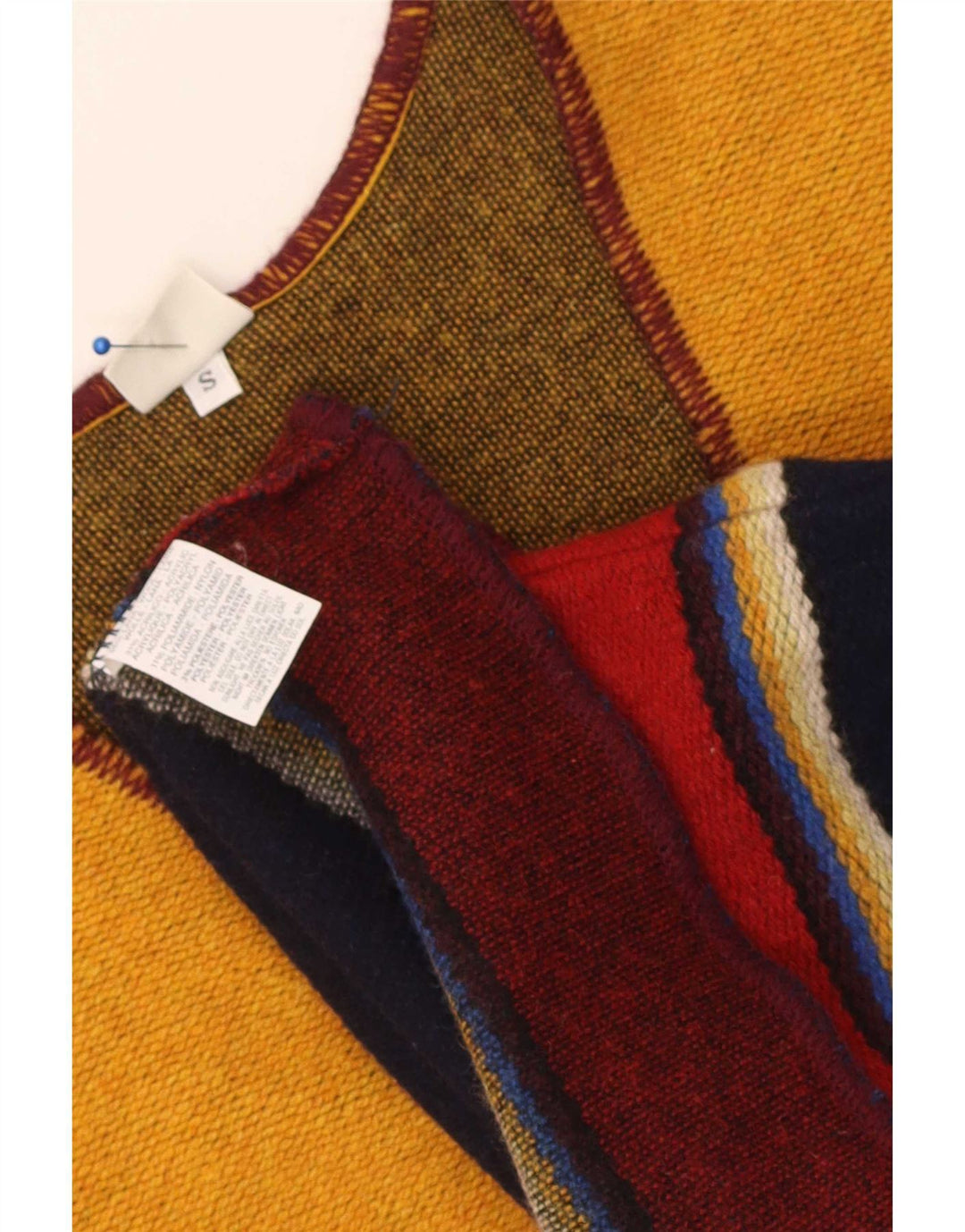Pulover cardigan fără mâneci pentru bărbați Benetton, lână cu dungi mici, multicolore