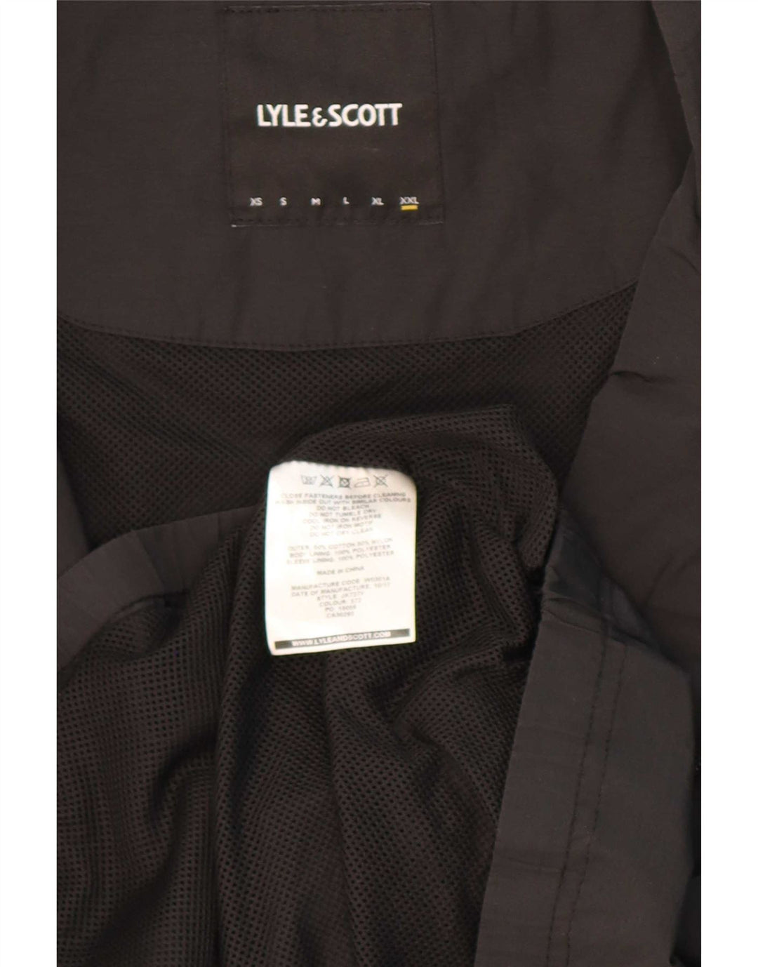 Jachetă bomber pentru bărbați Lyle & Scott UK 44 2XL bumbac negru