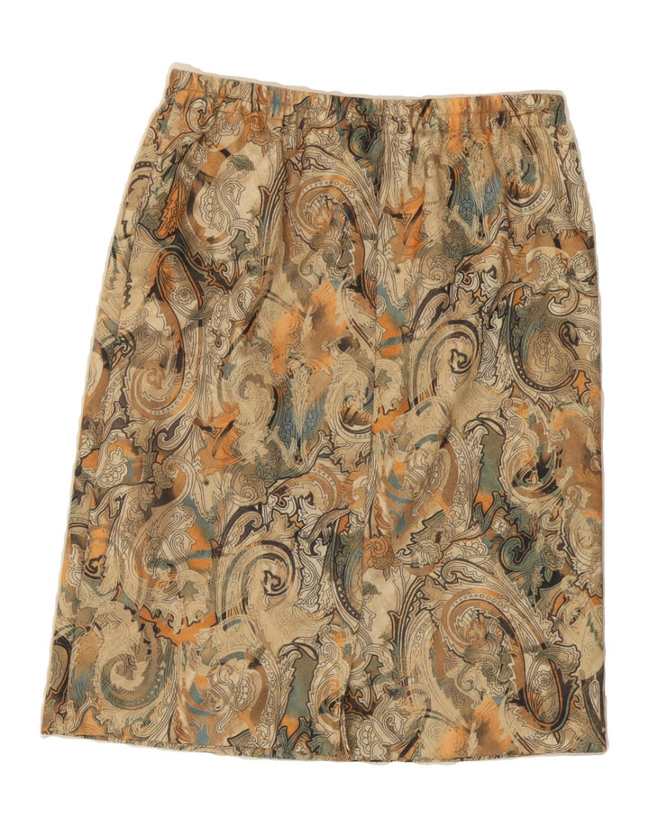 VINTAGE Womens Straight Skirt W30 Medium  Beige Floral Vintage Vintage and Second-Hand Vintage from Messina Hembry 