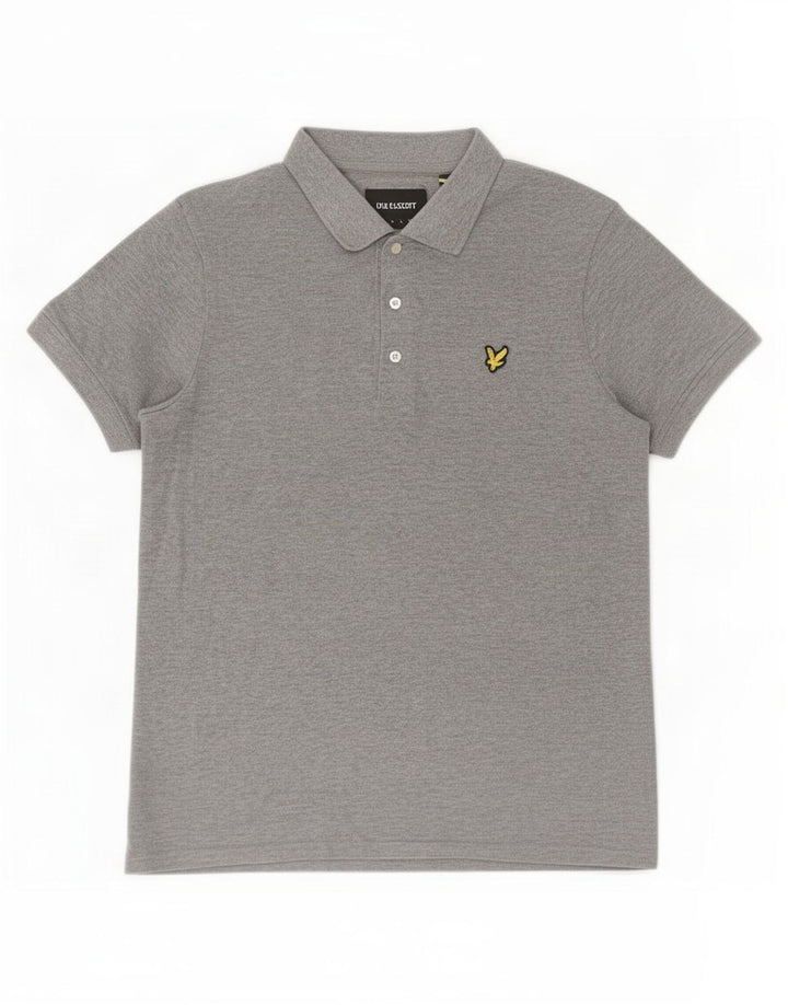 Tricou polo pentru bărbați Lyle & Scott, bumbac gri mare