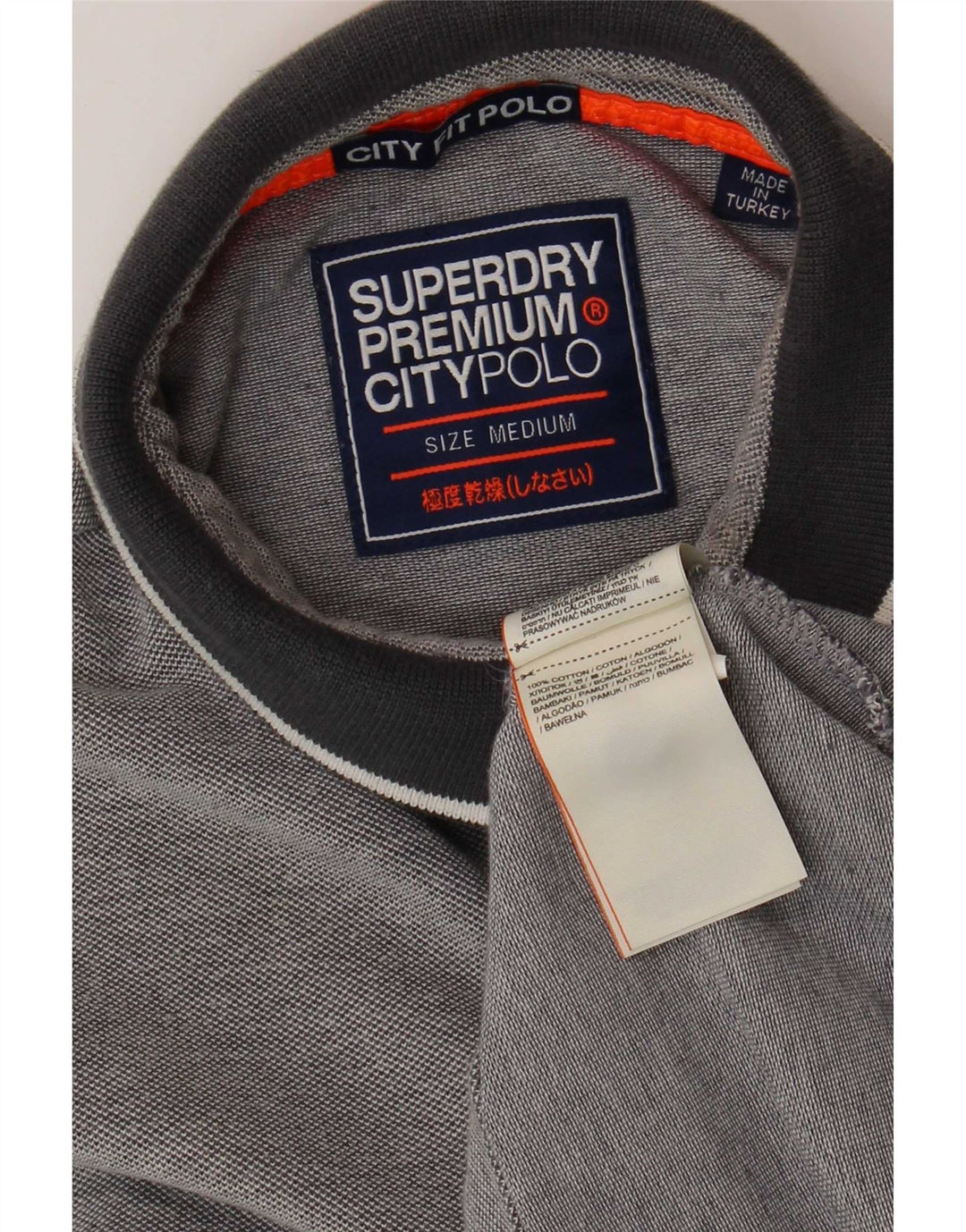 Tricou polo pentru bărbați Superdry, bumbac gri mediu