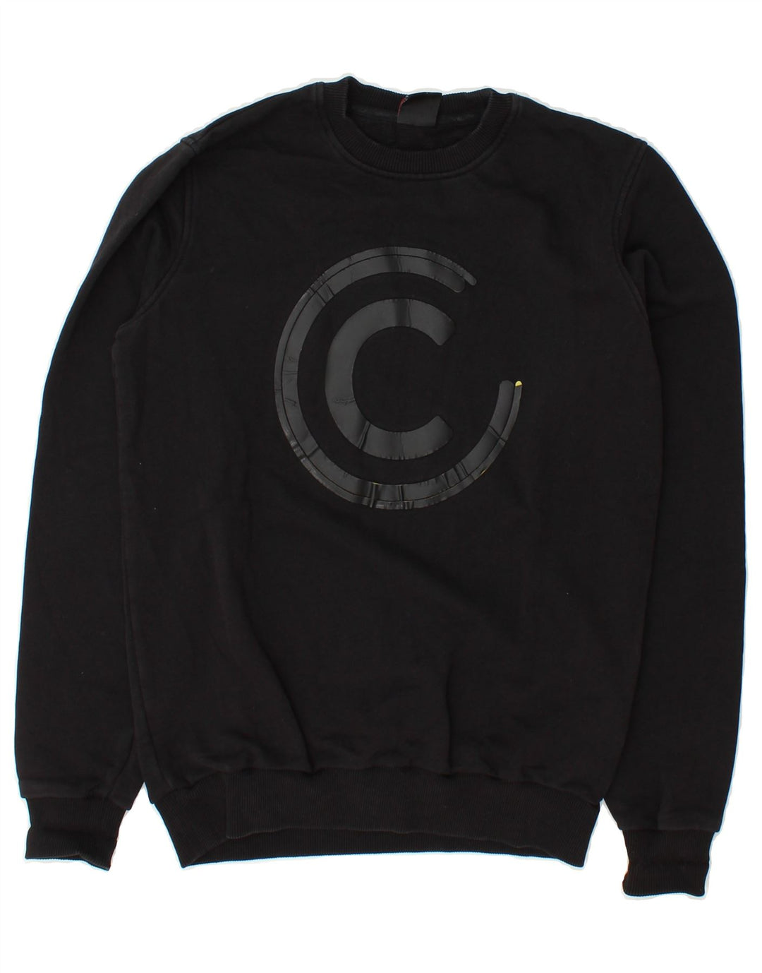 COLMAR Mens Graphic Sweatshirt Jumper Small Black Cotton Vintage Colmar and Second-Hand Colmar from Messina Hembry 