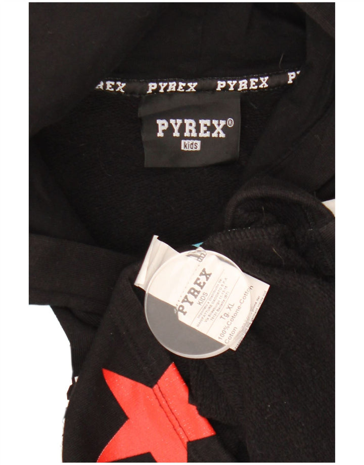 Pulover pentru fete PYREX Crop Graphic Hoodie 11-12 ani XL Negru Geometric