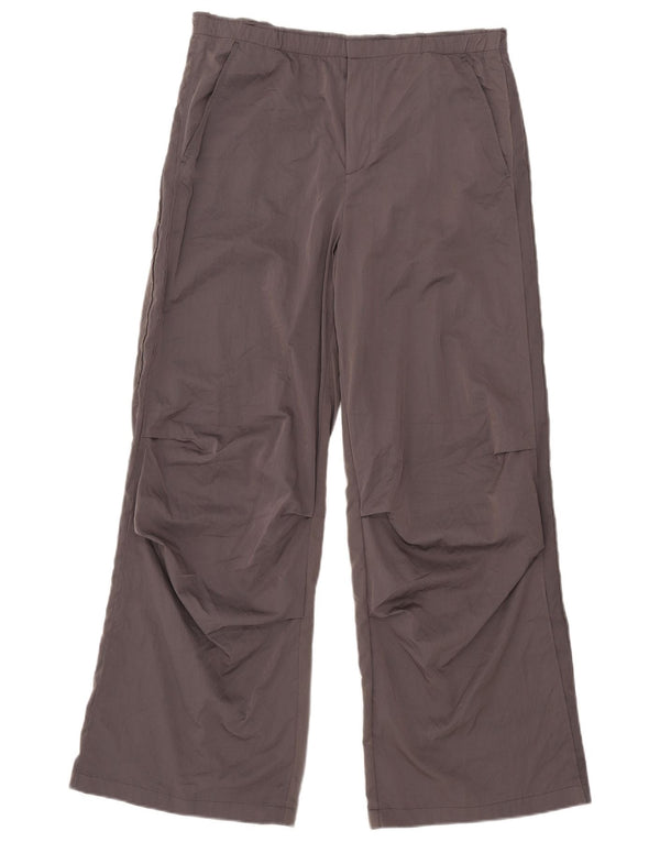 Pantaloni largi pentru femei Zara cu talie înaltă L30 L30 Poliester gri
