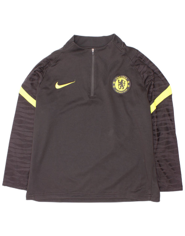 Trening cu pulover grafic Nike pentru băieți Top 10-11 ani mediu negru