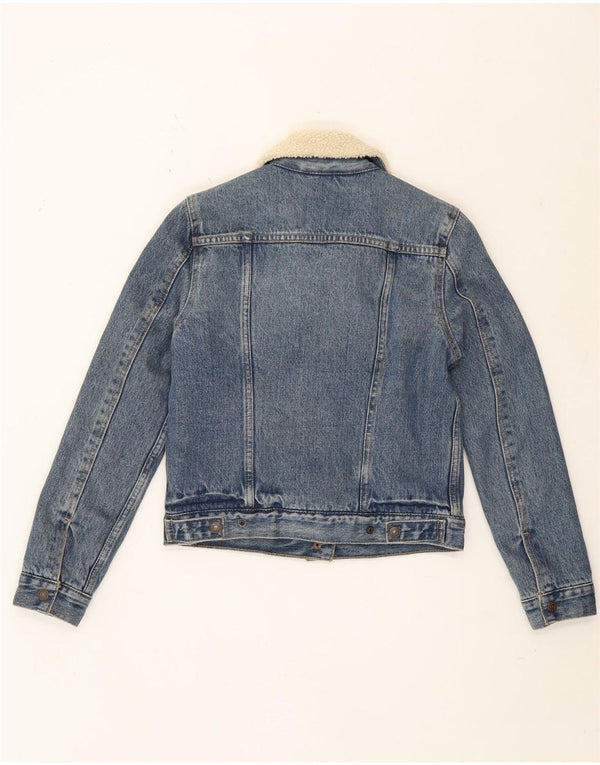Jachetă de blugi Sherpa pentru femei Levi's UK 6 XS Bumbac albastru