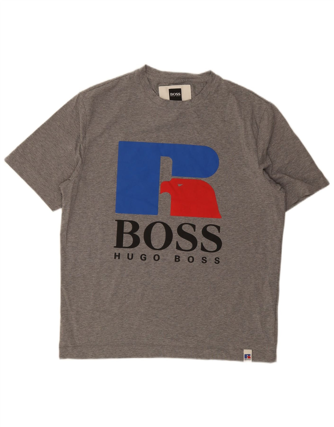 Tricou grafic pentru bărbați HUGO BOSS Top din bumbac gri mediu