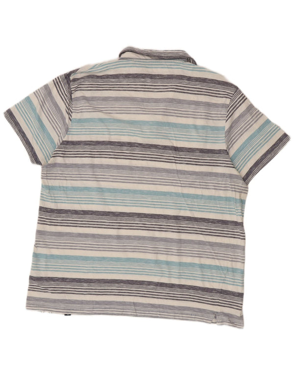 Tricou polo pentru bărbați Weird Fish 2XL, bumbac cu dungi albastre