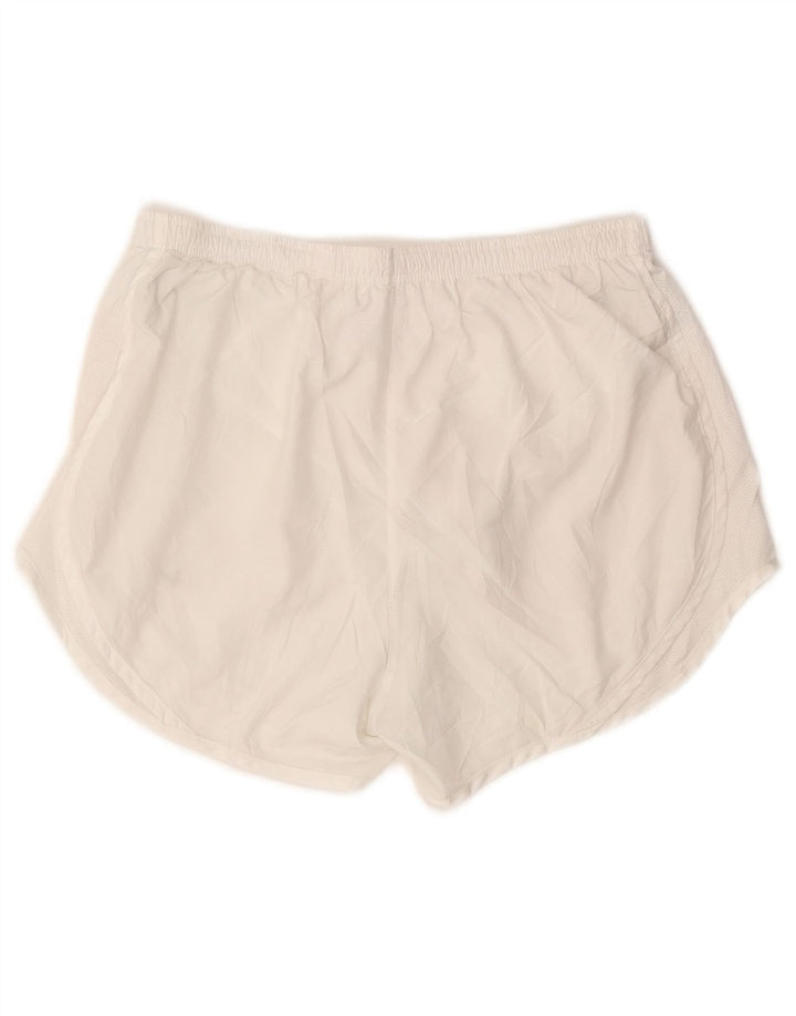 Pantaloni scurti sport NIKE Dri Fit pentru femei UK 14 Poliester alb mediu