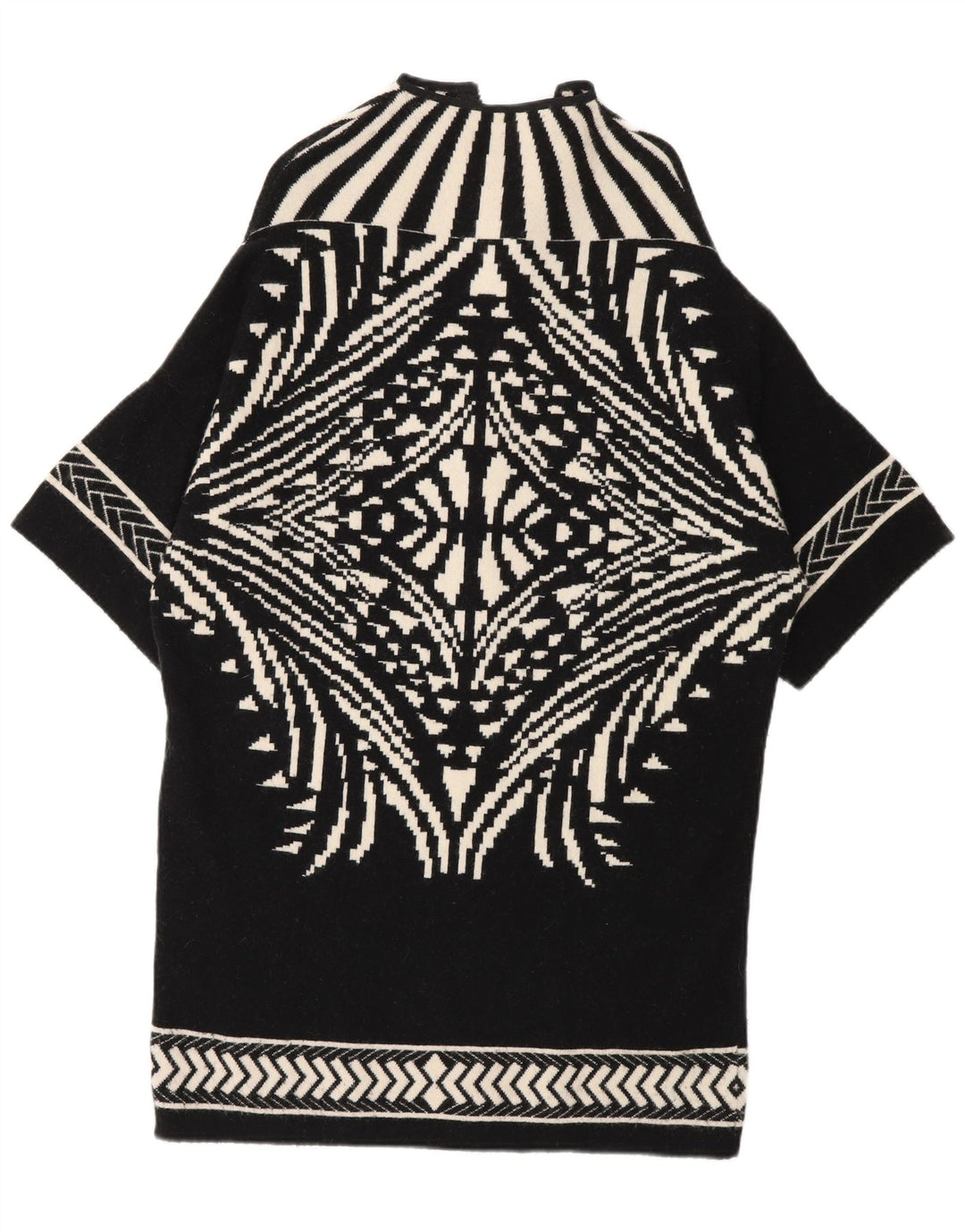 Pulover cardigan cu paragate Byblos pentru femei UK 14 Medium Black Geometric
