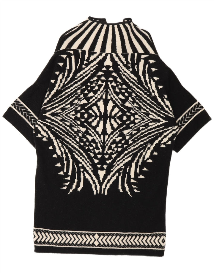 Pulover cardigan cu paragate Byblos pentru femei UK 14 Medium Black Geometric