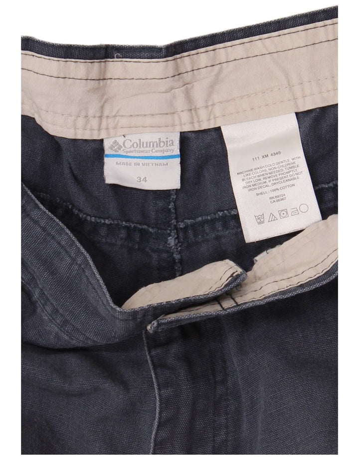 Pantaloni scurți cargo pentru bărbați COLUMBIA W34 mari, bumbac, albastru