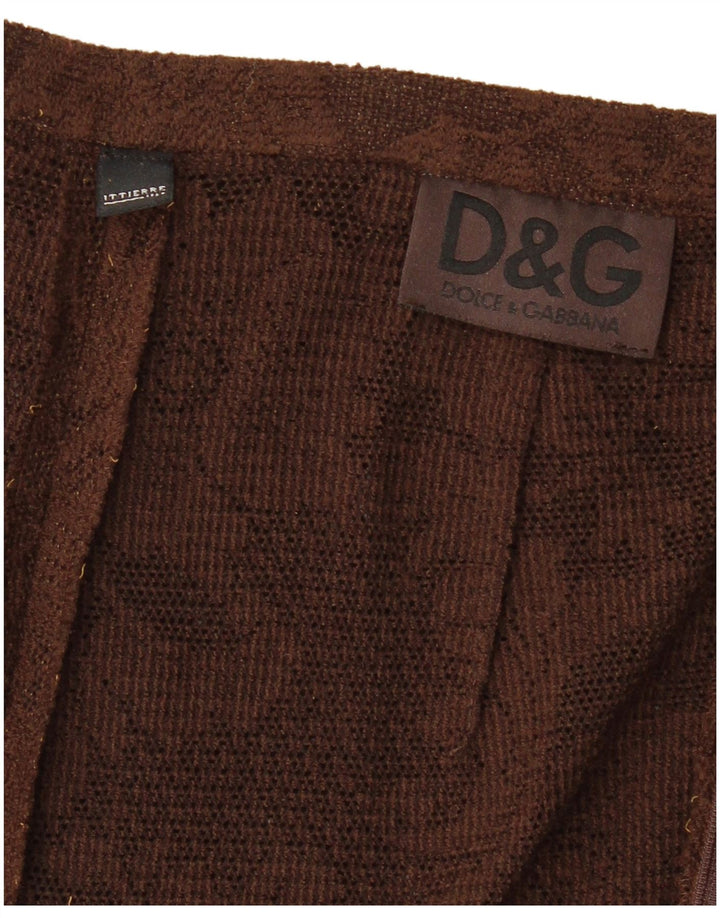 DOLCE & GABBANA Fusta Maxi tricotată pentru femei W26 Small Brown Floral