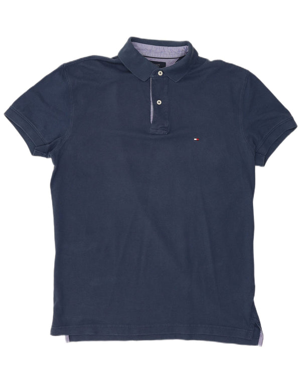 Tricou polo TOMMY HILFIGER pentru bărbați, bumbac mediu albastru bleumarin