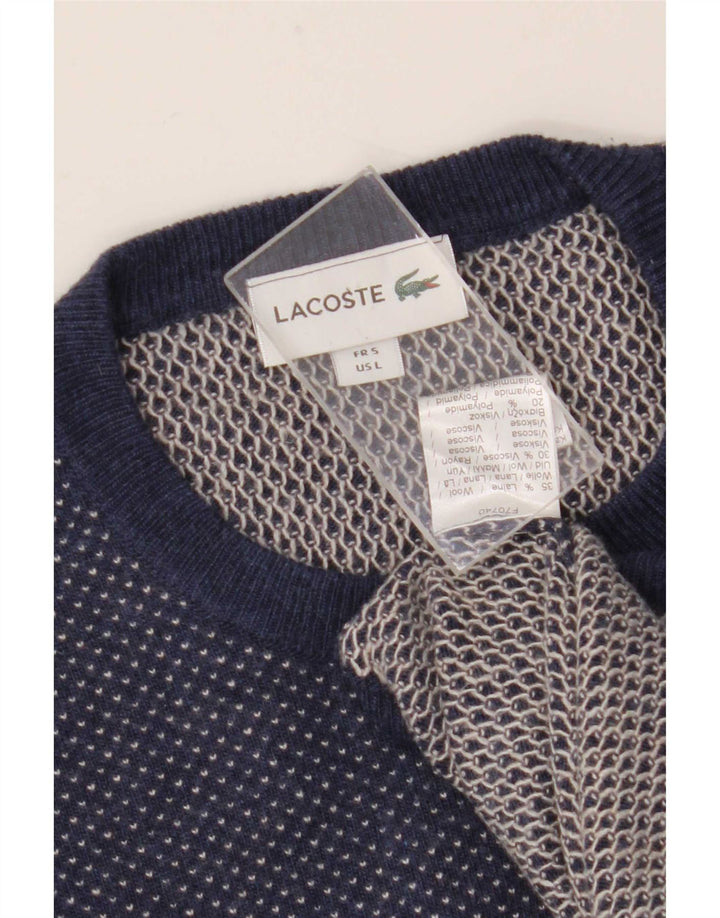 Pulover pentru bărbați Lacoste cu decolteu rotund, mărime 5, mare, lână bleumarin