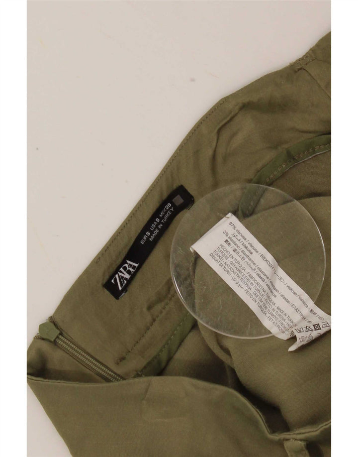 Fusta Mini Wrap Femei Zara Small W26 Khaki Viscose