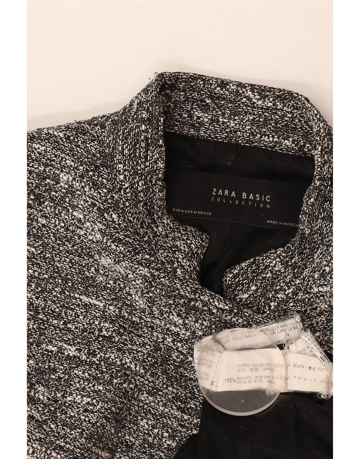 Jachetă blazer pentru femei Zara UK 12, gri mediu, acetat cu pete