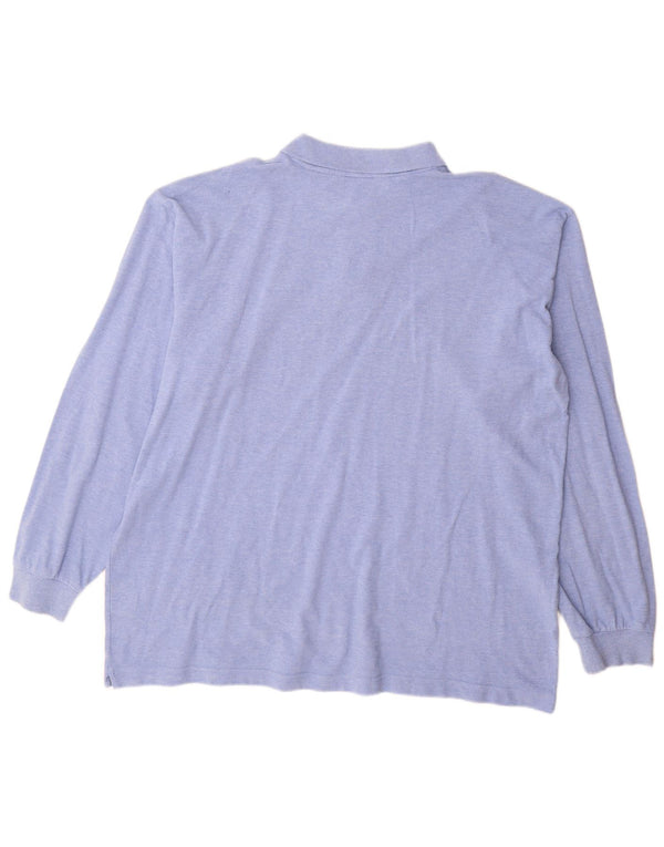 Cămașă polo cu mânecă lungă pentru bărbați Kappa, bumbac albastru 2XL
