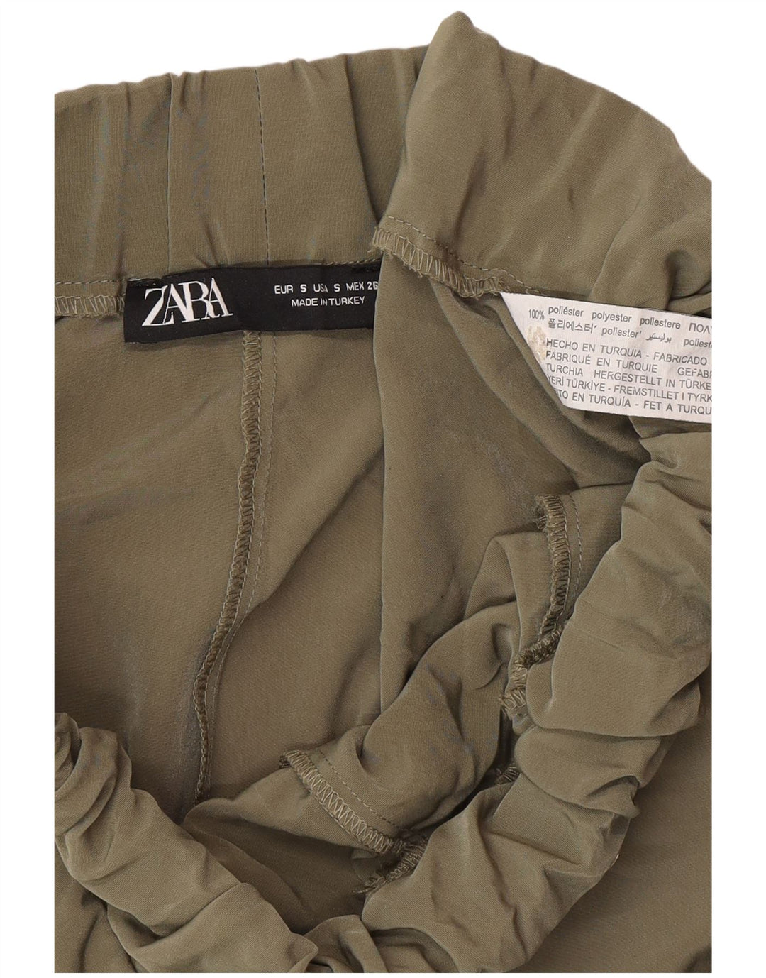 Pantaloni cargo pentru femei Zara Joggeri Mici L28 L27 Kaki Poliester