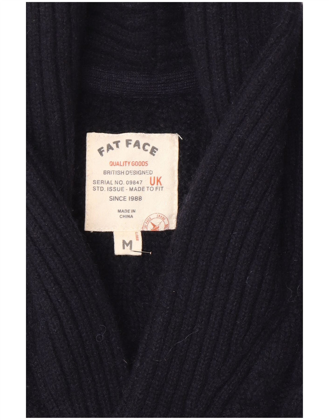 Pulover cardigan pentru bărbați Fat Face Lână albastru bleumarin mediu